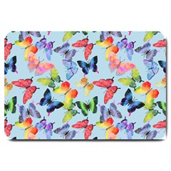 Watercolor Butterflies Large Doormat  by SychEva