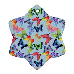 Watercolor Butterflies Snowflake Ornament (two Sides) by SychEva