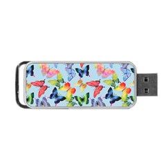 Watercolor Butterflies Portable Usb Flash (one Side) by SychEva