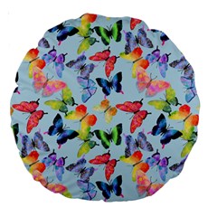 Watercolor Butterflies Large 18  Premium Round Cushions by SychEva