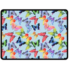 Watercolor Butterflies Double Sided Fleece Blanket (large)  by SychEva