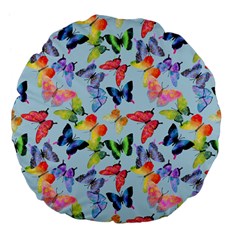 Watercolor Butterflies Large 18  Premium Flano Round Cushions by SychEva