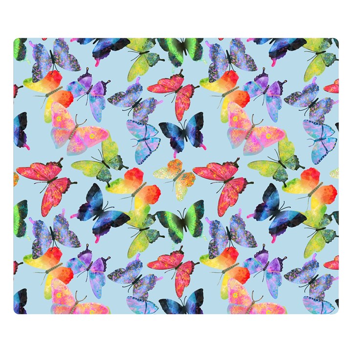 Watercolor Butterflies Double Sided Flano Blanket (Small) 