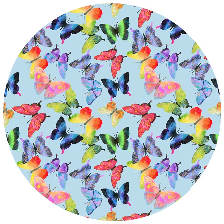 Watercolor Butterflies Wooden Puzzle Round