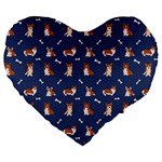 Corgi  Large 19  Premium Heart Shape Cushions Front