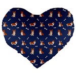 Corgi  Large 19  Premium Heart Shape Cushions Back