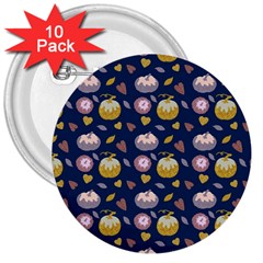 Autumn Pumpkins 3  Buttons (10 pack) 