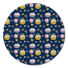 Autumn Pumpkins Magnet 5  (Round)