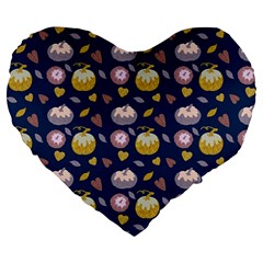 Autumn Pumpkins Large 19  Premium Heart Shape Cushions