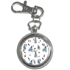 Christmas Trees And Bullfinches Key Chain Watches by SychEva