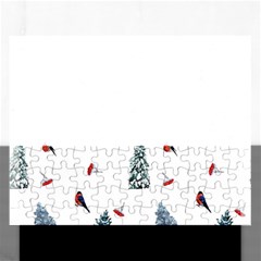 Christmas Trees And Bullfinches Rectangular Jigsaw Puzzl by SychEva