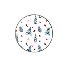 Christmas Trees And Bullfinches Hat Clip Ball Marker (4 Pack) by SychEva