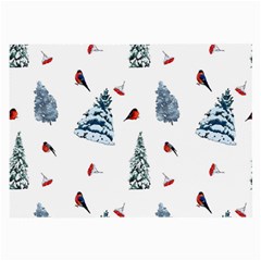 Christmas Trees And Bullfinches Large Glasses Cloth (2 Sides) by SychEva