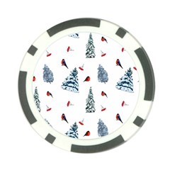 Christmas Trees And Bullfinches Poker Chip Card Guard by SychEva