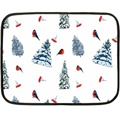 Christmas Trees And Bullfinches Fleece Blanket (mini) by SychEva