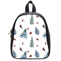 Christmas Trees And Bullfinches School Bag (small) by SychEva