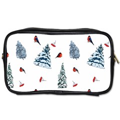 Christmas Trees And Bullfinches Toiletries Bag (one Side) by SychEva