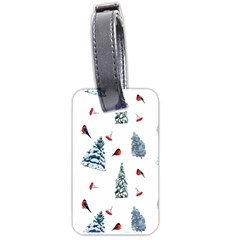 Christmas Trees And Bullfinches Luggage Tag (two Sides) by SychEva