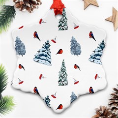 Christmas Trees And Bullfinches Ornament (snowflake) by SychEva