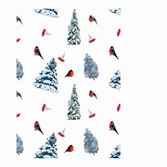 Christmas Trees And Bullfinches Small Garden Flag (two Sides) by SychEva