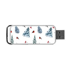 Christmas Trees And Bullfinches Portable Usb Flash (two Sides) by SychEva