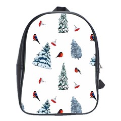 Christmas Trees And Bullfinches School Bag (xl)