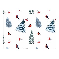 Christmas Trees And Bullfinches Double Sided Flano Blanket (mini)  by SychEva