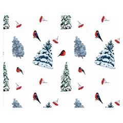 Christmas Trees And Bullfinches Double Sided Flano Blanket (medium)  by SychEva