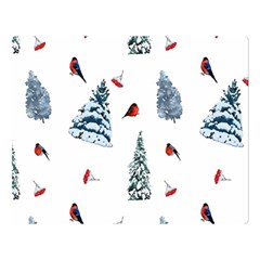 Christmas Trees And Bullfinches Double Sided Flano Blanket (large)  by SychEva