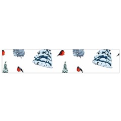 Christmas Trees And Bullfinches Small Flano Scarf by SychEva