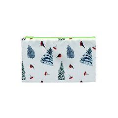 Christmas Trees And Bullfinches Cosmetic Bag (xs) by SychEva