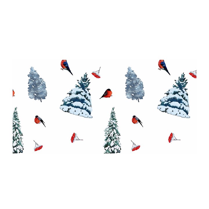 Christmas Trees And Bullfinches Satin Wrap