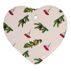 Rowan Branches And Spruce Branches Heart Ornament (two Sides) by SychEva