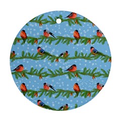 Bullfinches On Spruce Branches Ornament (round) by SychEva