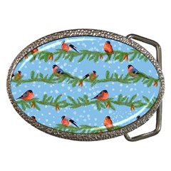 Bullfinches On Spruce Branches Belt Buckles by SychEva