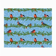 Bullfinches On Spruce Branches Small Glasses Cloth by SychEva