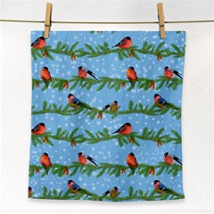 Bullfinches On Spruce Branches Face Towel by SychEva