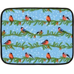 Bullfinches On Spruce Branches Fleece Blanket (mini) by SychEva