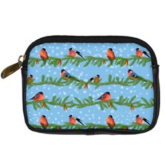 Bullfinches On Spruce Branches Digital Camera Leather Case by SychEva