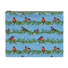 Bullfinches On Spruce Branches Cosmetic Bag (xl) by SychEva