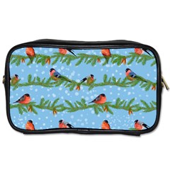 Bullfinches On Spruce Branches Toiletries Bag (one Side) by SychEva