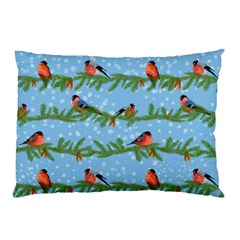 Bullfinches On Spruce Branches Pillow Case (two Sides) by SychEva