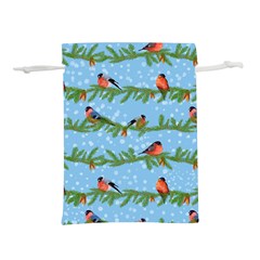 Bullfinches On Spruce Branches Lightweight Drawstring Pouch (m) by SychEva