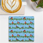 Bullfinches On Spruce Branches UV Print Square Tile Coaster  Front