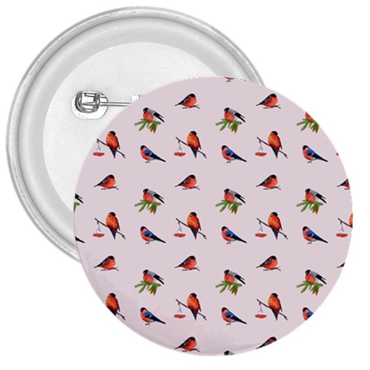 Bullfinches Sit On Branches 3  Buttons