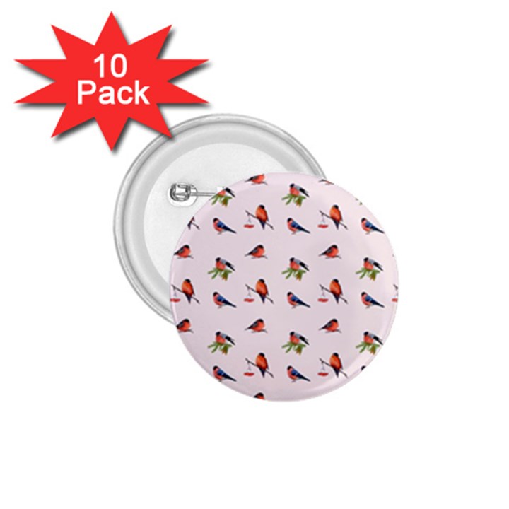 Bullfinches Sit On Branches 1.75  Buttons (10 pack)