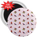 Bullfinches Sit On Branches 3  Magnets (100 pack) Front