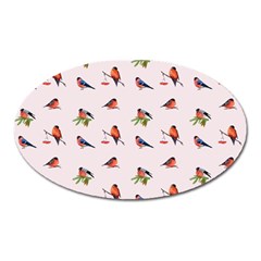 Bullfinches Sit On Branches Oval Magnet by SychEva