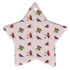 Bullfinches Sit On Branches Star Ornament (two Sides) by SychEva