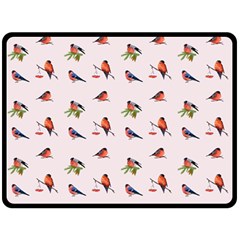 Bullfinches Sit On Branches Fleece Blanket (large)  by SychEva